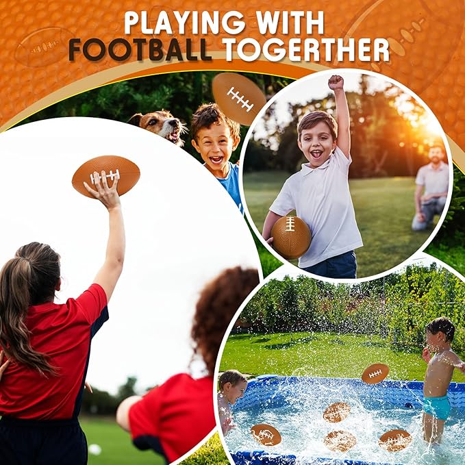 Jerify 24 Pack Foam Footballs 5 inch Bulk Mini Spiral Football Toys Easy Grip Waterproof Small Soft Emulation Foam Footballs for Kids Toddler Indoor Outdoor Play Game Football Party Favors