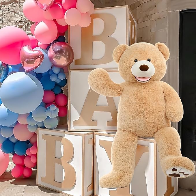 MaoGoLan Giant Teddy Bear 5 Feet Stuffed Animal, Brown Valentines Big Teddy Bear Plush for Girlfriend Boyfriend, Soft and Fluffy Life Size Teddy Bear Gift for Baby Shower