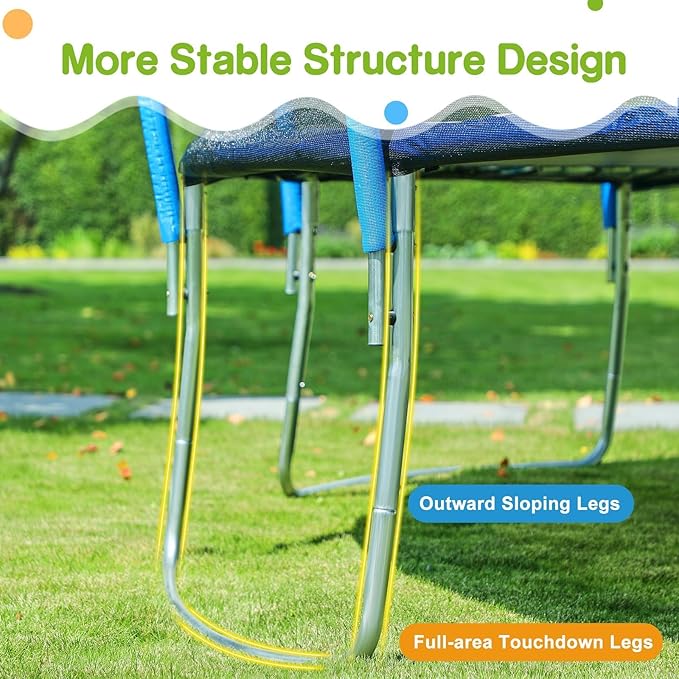 Zupapa No-Gap Design 16 15 14 12 10FT Trampoline with Safety Enclosure Net and Non-Slip Ladder 10-Year Quality Assurance Perfect for Kids Family Outdoor Backyard Fun