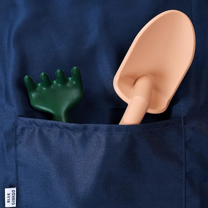 BLUE GINKGO Toddler Gardening Tools - Silicone Beach Toys, Garden Toys for Toddlers | Kids Shovel and Rake Set, Watering Can, Sand Molds | Outdoor Baby Gardening Set (Sand Pink)