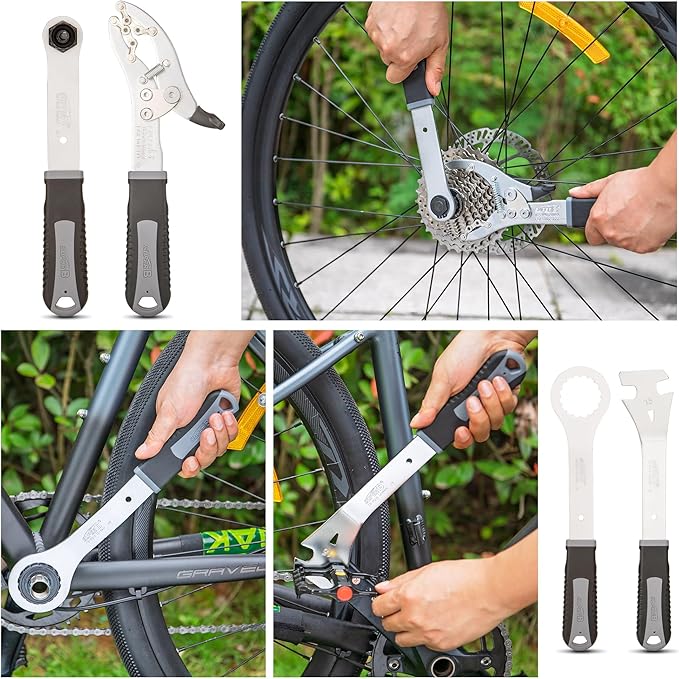 Bicycle Tool Set - Bike Repair Kit with Carry Case - Bike Maintenance Tools for Road Bikes and Mountain Bikes, Repairing Tyres, Brakes, Chains, Pedal, Crank Puller