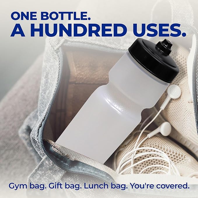 Rolling Sands USA Made 24 oz Sports Squeeze Water Bottles, 3 Pack, BPA-Free, Easy Drink One Way Flow Valve, Fits Most Bike Cages, Dishwasher Safe, Durable, Reusable and Lightweight, Clear Frost