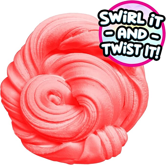 COMPOUND KINGS Fluffy Butter Cloudz Compound Bucket for Girls & Boys | Sensory Toys | Non-Toxic & Non-Sticky | Stress Relieving Tactile | (Red Cherry)