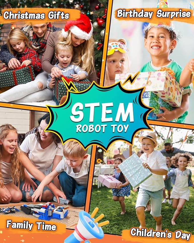 aukfa STEM Robot Toys Building Kits, Building Toys for Boys Age 8-12, App & Remote Control Blocks Engineering Science Learning Educational Coding DIY Stem Projects Robot Gifts for Boys & Girls