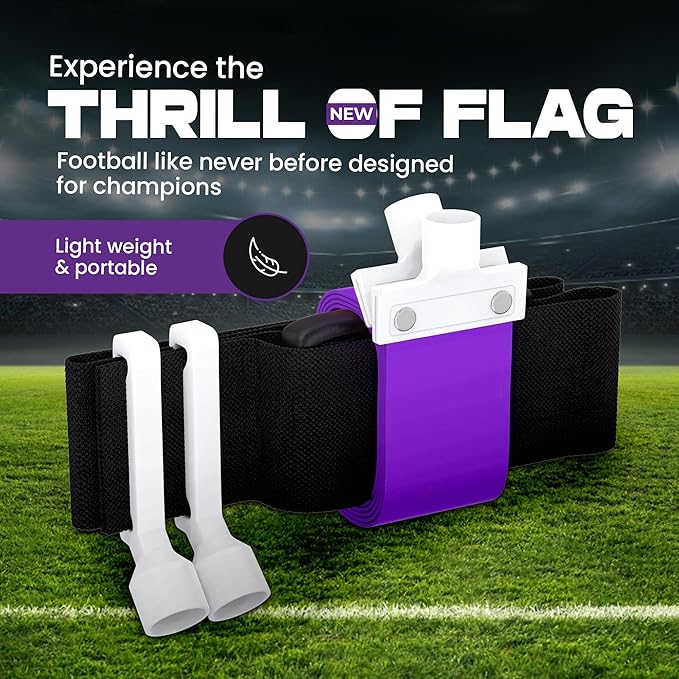 Gameday Flag Football Set – Kits for 2–14 Players w/Belts, Agility Cones & Carry Bag – Available in Multi Colors & Sizes