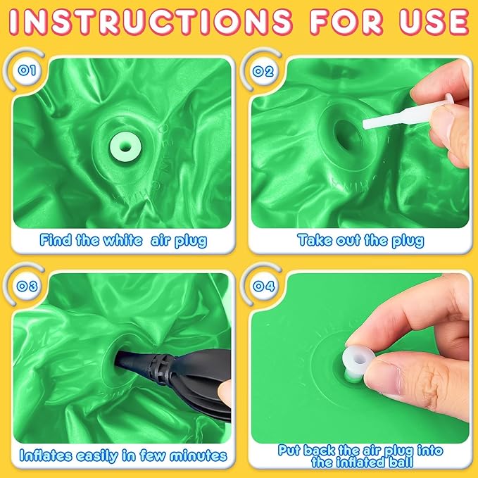 Lewtemi 6 Pcs Hopper Ball Carnival Outdoor Games 15 Inch Jumping Hopping Inflatable Bouncing Ball with Handle and Air Pump for Adults Sport Exercise (Light Colors)