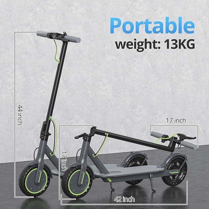 Electric Scooter - 8.5"/10'' Solid Tires, 350W/500W Motor, Up to 19-22MPH and 21-24Miles Long-Range Portable Commuting Scooter for Adults with Double Braking System and App