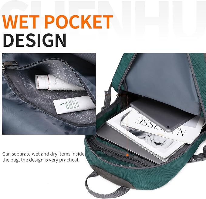 40L Hiking Backpack Lightweight Daypack Waterproof Travel Camping Backpack for Men Women Sport Packable