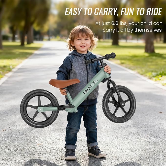 Umatoll Toddler Balance Bike for 2-5 Year Old, Adjustable Kids Toy Bicycle, Gift for Ages 2-3 Girls Boys