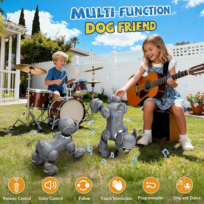 anysun Robot Dog for Kids, Remote Control Dog with Voice and Touch Interaction, Followable Programmable Dog Robot, Singing, Dancing, Talking, Smart Stunt Robot Dog Toy Gift for Boys Girls