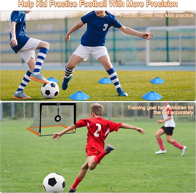 Kids Soccer Goals for Backyard - Portable Pop Up 4x3FT Soccer Nets for Toddler Age 3-5 6-8 8-10 10-12 - Youth Soccer Goal Training Equipment Practice Set - Target Soccer Game Gift for Outdoor