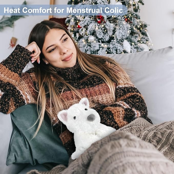 Coolable & Heatable West Highland White Terrier Dog Stuffed Animals for Kids & Adult, Westie Puppy Plush Toys Microwavable Heating Pad for Soothing & Period, Lavender Plushies for Anxiety