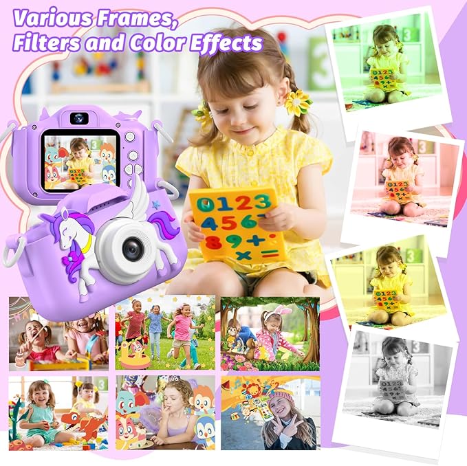 Kids Camera Toy, masterbee Children Camera Toys for Kid Age 3-12, Christmas/Birthday Gifts for Girls, 1080P HD Video Kids Digital Camera, Gift for 3 4 5 6 7 8 9 10 11 12 Year Old Girl