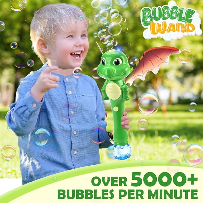 Dinosaur Bubble Wand Toys for Kids Age 3 4 5 6 7 8 Years Old: Bubbles Machine for Kids, Toddler Outdoor Toys, Gifts Birthday Presents for 3 4 5 6 Year Old Boys Girls