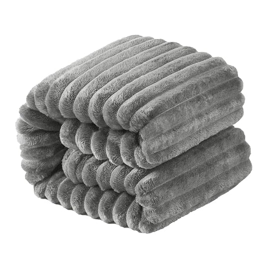 Ntbay Flannel Fleece Twin Blanket, Soft Lightweight Fuzzy Bed Blanket for Couch Sofa Bed All Seasons - Gray - 60 x 80 inches