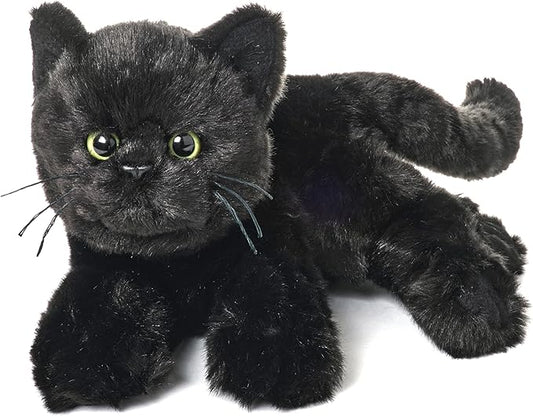 Bearington Collection Jinx 15-Inch Cat Plush Toy - Realistic Black Stuffed Animal for Kids