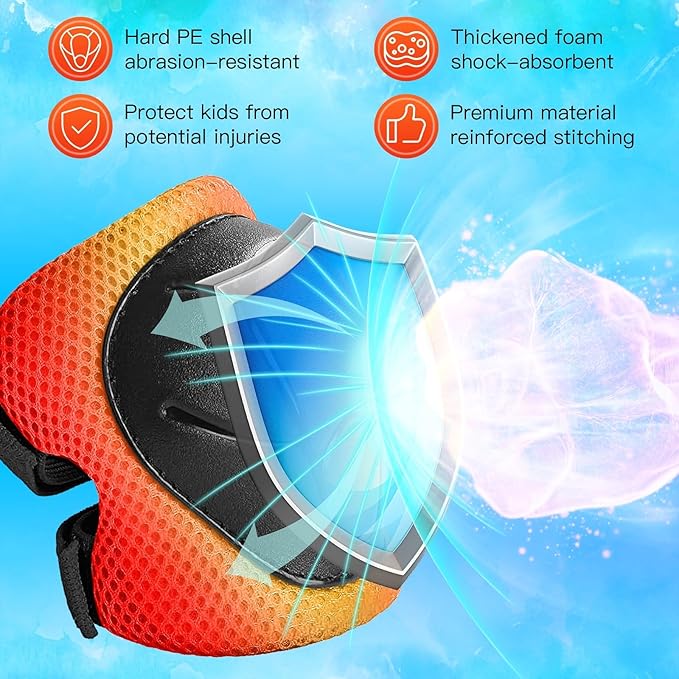 Toddler/Kids Bike Helmet Set for Boys Girls 3D Adjustable Kids Helmet Protective Gear Set Knee Elbow Wrist Pads and Multi-Sports Skateboard Scooter Cycling Roller Balance Bike