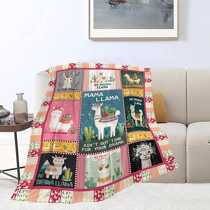 Llama Blanket, Alpaca Throw Blanket,Llama Tropical Gifts Blankets Stuff Fleece Flannel Plush for Girls Women Men Boys Lovers Adults Soft Bedding Gift for Sofa Bed Office Home Decor 60"x50"