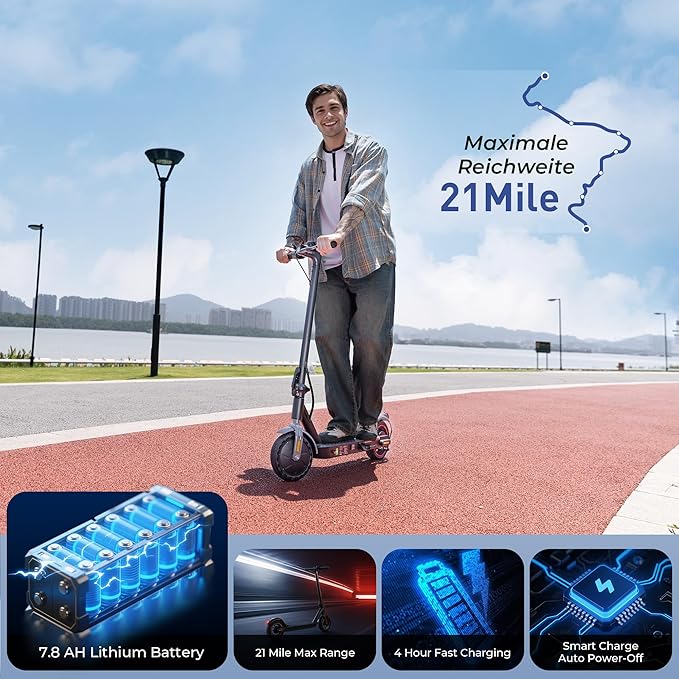 Electric Scooters - 500W/1000W/1500W Peak Motor Electric Scooter Adults, 18/28 Max MPH, 21/25/28 Miles Range, 8.5’’/9.3‘’/10‘’ Tire, Portable& Foldable Commuting E-Scooter