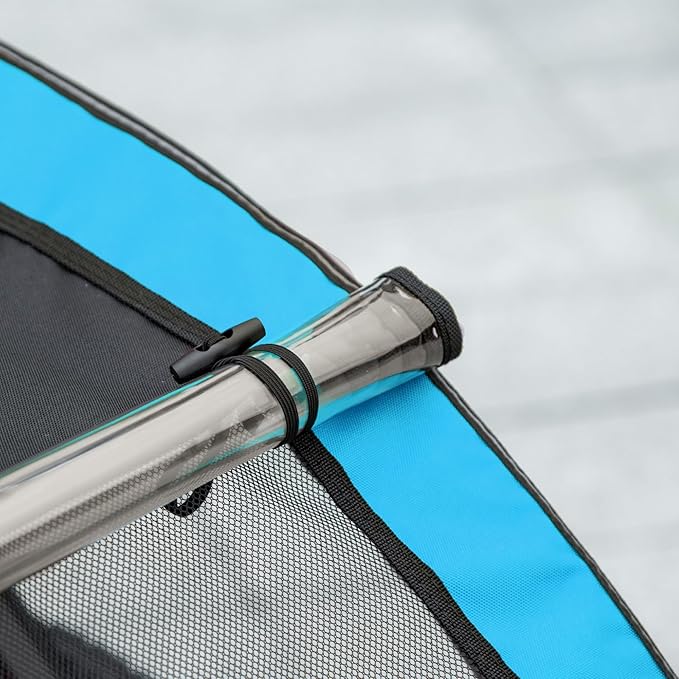 Aosom 3-in-1 Walk/Jog/Ride Child Baby Bike Trailer for Kids 2 Seater, High-Visibility Bike Stroller for Toddler Wagon, Weather-Strong Double Bicycle Trailer Accessory for Kids