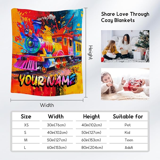 Boys Blanket - Train Blankets Gifts for Toddler Kids - Soft Flannel Throw for Room Decor Bed - 4 Sizes