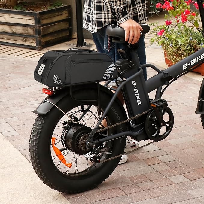 Rear Bike Rack Bag, 13.5L Waterproof Bicycle Ebike Saddle Bag Bicycle Trunk Pannier Rear Seat Bag with Reflector, Cycling Bike Carrier Backseat Storage Luggage for Commuter Travel