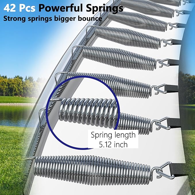 KEIKI Trampoline 8FT Trampolines with Enclosure Net, 960LBS Outdoor Trampolines for Kids with Basketball Hoop-ASTM Approved Trampoline for Children and Adults with Ladder