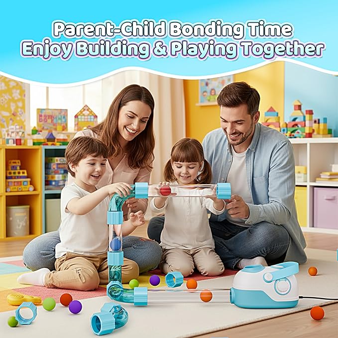 Air-Powered STEM Building Toys - Bluetooth Learning Toys with Wireless Music Play, Rechargeable & Play While Charging, STEM Toys for 3+ Year Old, Kids Toys Birthday for Kids