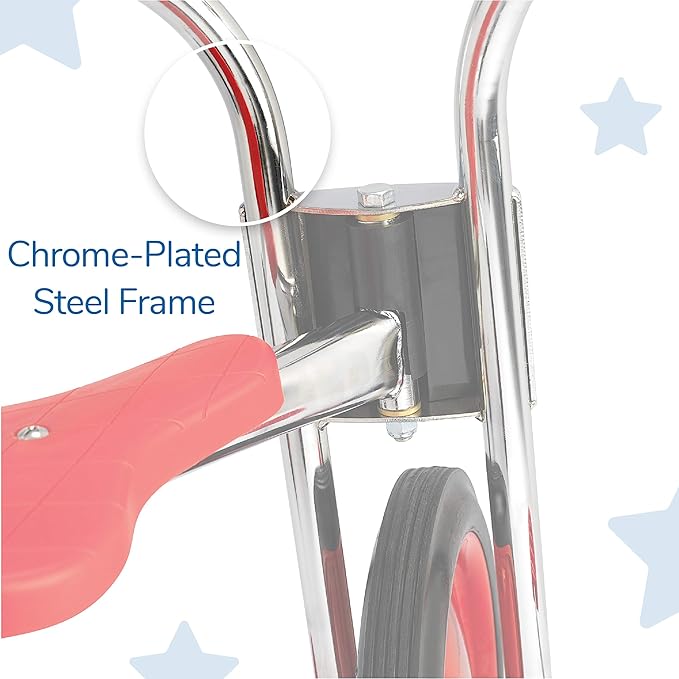 SILVERRIDER Toddler Trike, Kids Tricycle for Preschool, Daycare, Playground Kids Tricycles, Rubber Tires, Silver/Black, 8" Pusher