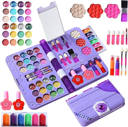 Kids Makeup Set for Girl, Washable Little Girls Princess Make Up Toys for 4 5 6 7 8 9 10 11 12 Year Old Girl Christmas & Birthday Gift