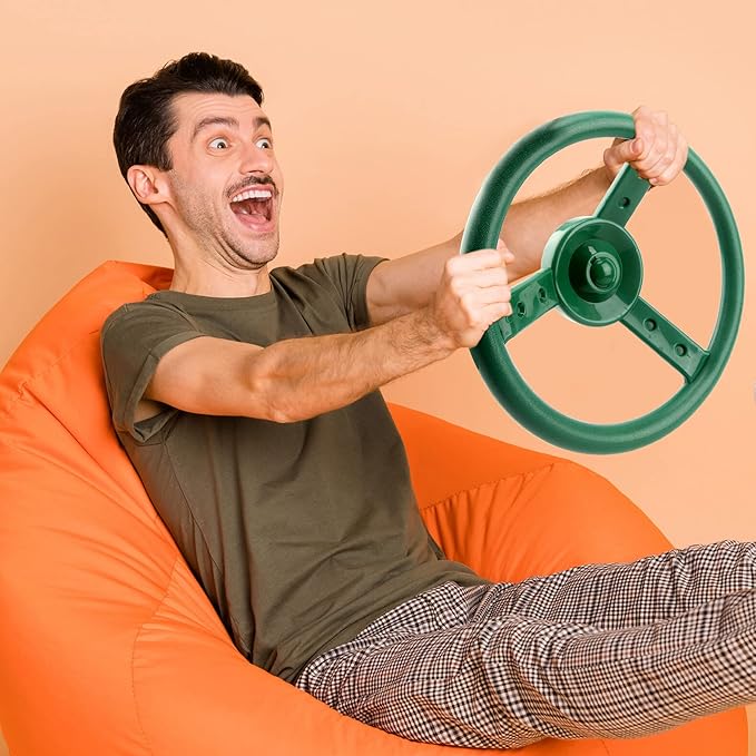 Steering Wheel Playset Plastic Swingset Steering Wheel Playground Pirate Ship Wheel Accessories for Kids Outdoor Garden Backyard Playroom Tree House Playground (Red,Blue,Green,Yellow, 4)