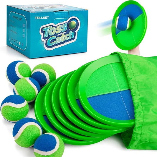 Toss and Catch Ball Set for Toddlers Kids Adults - 6 Pack - Beach Toys Pool Toys Outdoor Yard Games for Family- Sturdy & Water-Resistant - Classic Gift for Boys Girls 3 4 5 6 7 8 9 10 11 12+ Years Old