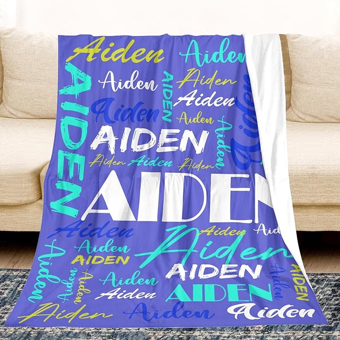 Dr.TOUGH Personalized Name Blanket Personalized Blanket for Adult Kids Flannel Customized Personalized Blankets and Throws