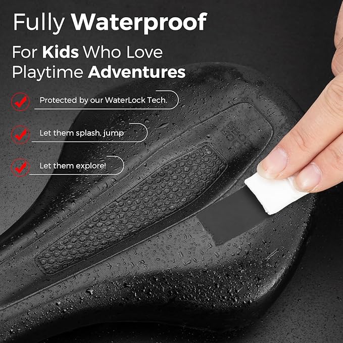 ROCKBROS Kids Bike Saddle Youth Replacement Bike Seat Kids Bicycle Seat with Ergonomic Design -3 Zone Concept - Waterproof, Enhance Young Little Riders for BMX, MTB & Road 16" to 24"