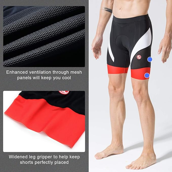Men's Cycling Shorts Padded Bicycle Riding Half Pants Bike Biking Cycle Tights