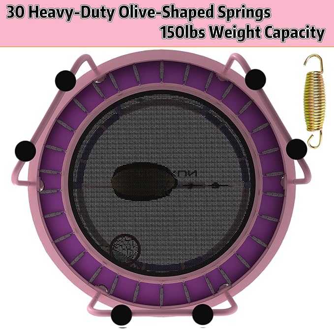 LANGXUN 60" Trampoline for Kids, 5ft Toddler Mini 6-in-1 Trampoline Indoor Outdoor with Swing, Basketball Hoop, Dart Board, Rings, Christmas Toys Birthday Gifts for Girls Boys