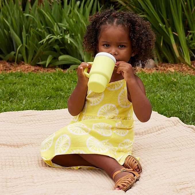 Infantino My 1st Tumbler, Silicone Sippy Cup with Straw & Handle, Spill-Resistant Baby Cup for On-the-Go, BPA-Free Transition Bottle