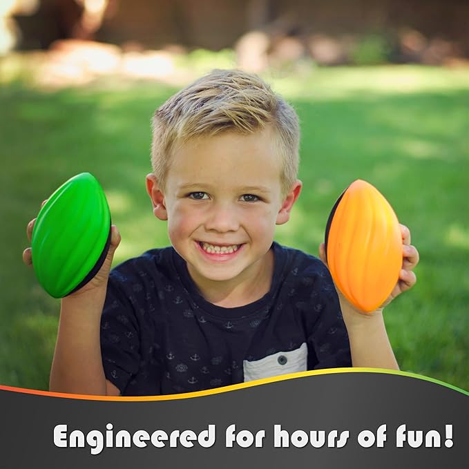 Mini Football Pack - 5” Spiral Small Foam Footballs for Kids (Red, Yellow, Blue, Pink, Orange, Green)