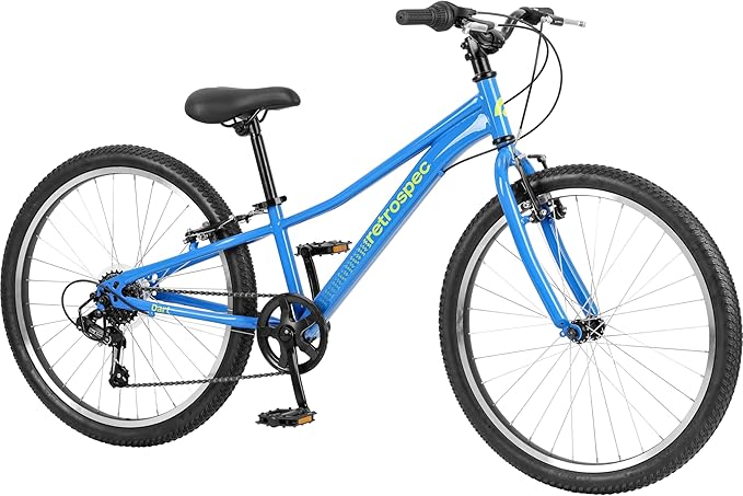 Retrospec Dart 20 & 24 Inch Kids Bike - 7-Speed Hybrid Bicycle for Ages 6-11 with 29in All-Season Tires & Shock Absorption - Adjustable Height Youth Bike with V-Brakes & Smooth Gear Shifting