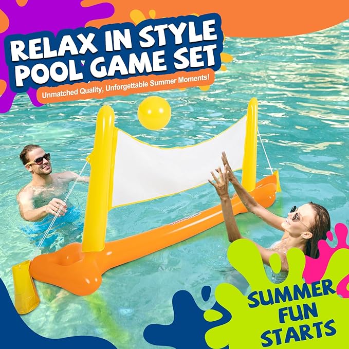 DIMAR GARDEN Pool Volleyball Games Toys for Swimming Pool Party Deals, Orange