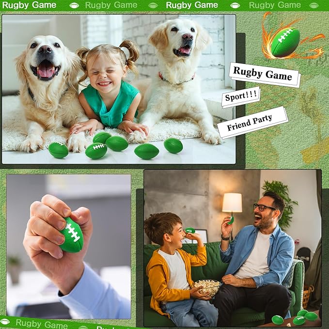 Blulu 50 Pack Mini Football Bulk 2.17" Foam Football Party Favor Sports Stress Ball Small Foam Ball for Back to School Homecoming Game Team Birthday Party Bag Gift Filler