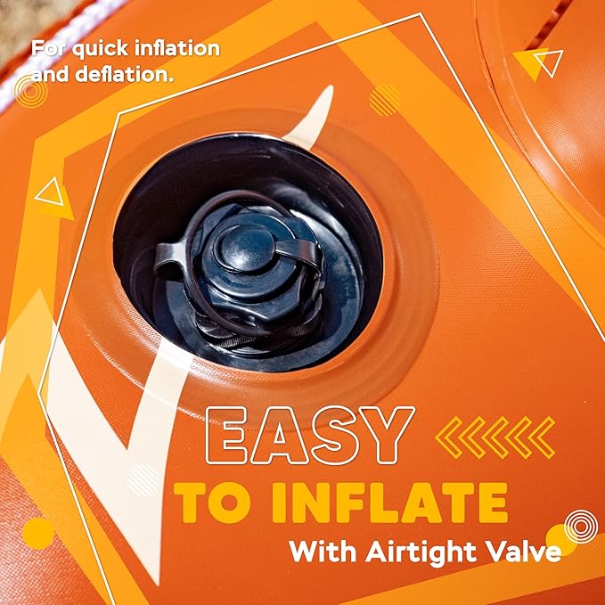 2025 New & Upgraded Sunlite Sports Heavy Duty River Tube Inflatable, Premium Water Float to Lounge Above Lake and River, Outdoor Water Raft Sport Fun, Recreational Use