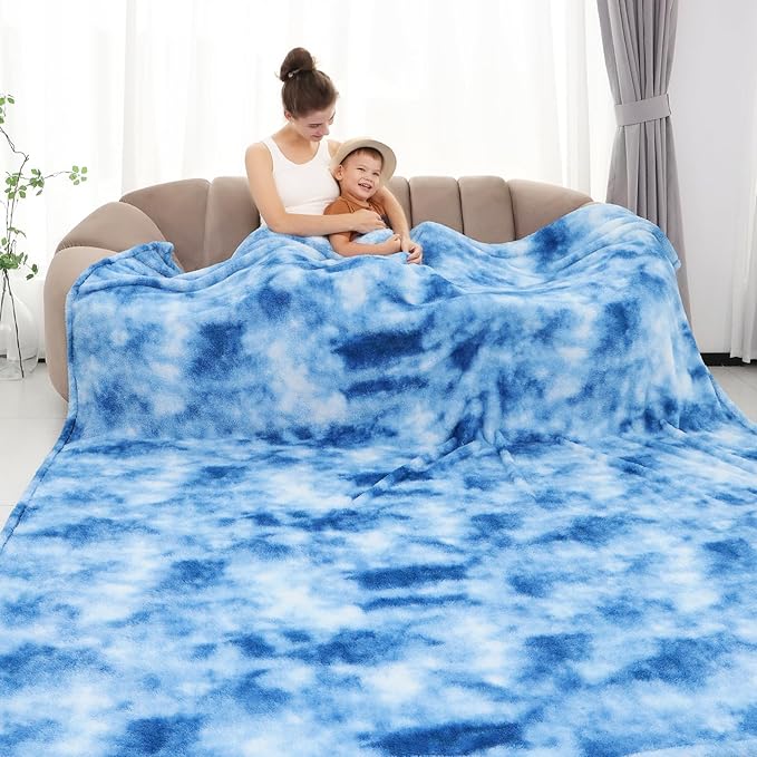 Fleece Throw Blanket Cozy Soft Lightweight Throw Blankets Warm Plush Blue Fall Blankets and Throws Couch Sofa Bed Camping Travel Picnic Outdoor Blanket Bedding Kid Baby Boys Girls Adults