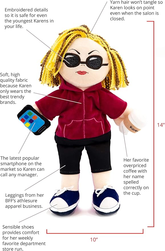 Taylor Toy Karen Hand Puppet, Funny Hand Puppets for Kids & Adults - Hilarious White Elephant Gift, Stocking Stuffer, Joke Toy, Gag Present for Mother's Day, Birthdays & Any Occasion