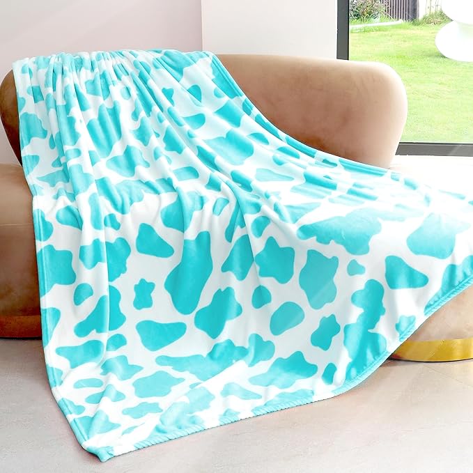 Blue Throw Blanket for Bed - Blue Gifts for Women Birthday - Teal Plush Blanket Throws for Couch Soft Cozy Fleece Bedding Decor for Teen Girls, Camping, and Travel All Season 50" x 60"
