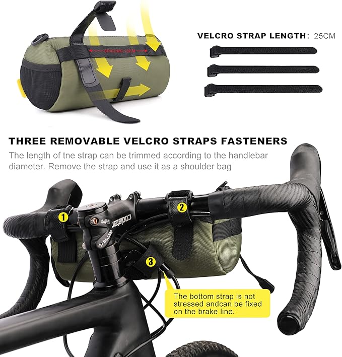 Rhinowalk Bike Handlebar Bag, Bicycle Front Bag Shoulder Bag Storage Bag with Shoulder Strap for Road Mountain Bike Cycling Travel