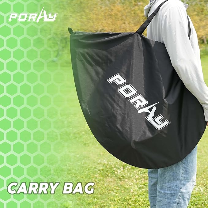 Poray Soccer Goal for Kid Easy-up Set of Two Portable Soccer Net 210D Oxford with 8 Field Marker Cones Extra Stakes Fun for Backyard and Soccer Training