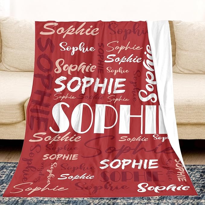 Dr.TOUGH Personalized Name Blanket Personalized Blanket for Adult Kids Flannel Customized Personalized Blankets and Throws