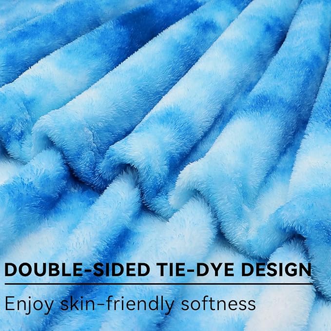Fleece Throw Blanket Cozy Soft Lightweight Throw Blankets Warm Plush Blue Fall Blankets and Throws Couch Sofa Bed Camping Travel Picnic Outdoor Blanket Bedding Kid Baby Boys Girls Adults 60x80 in