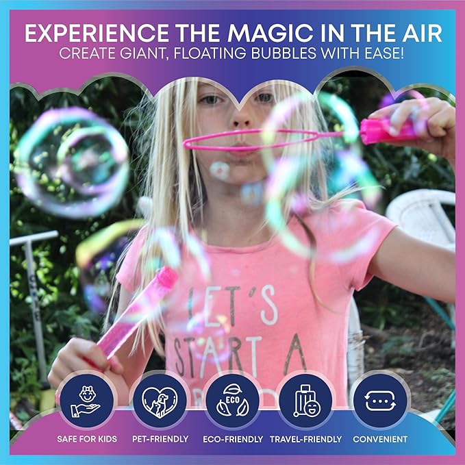 Bubble Solution Mix: Makes up to 30 gallons of Bubble Liquid for Continuous Bubble Entertainment.